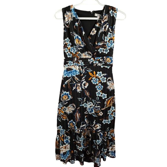 White House Black Market Dresses & Skirts - White House Black Market A-Line Ruffle Midi Floral Dress Size 0